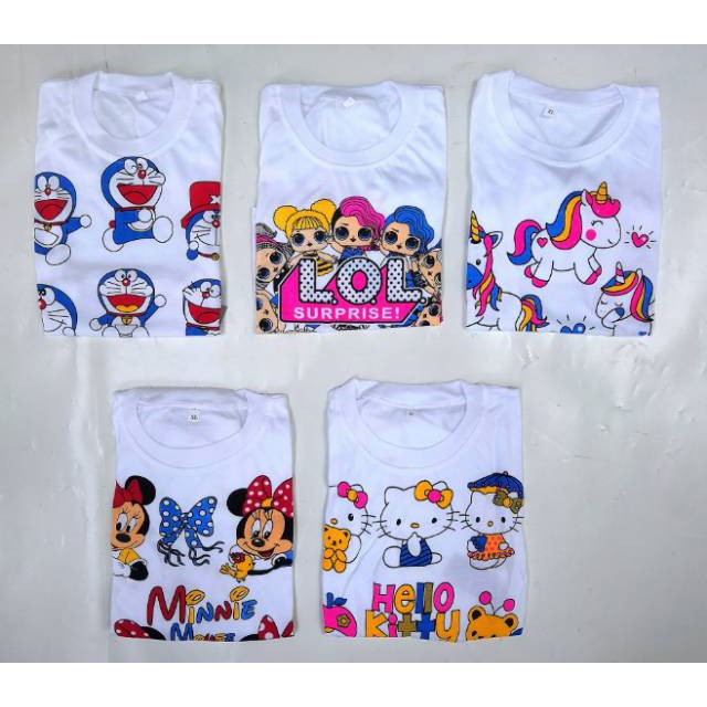 Piyama Anak Kaos (CP) Doraemon - HK - Little Pony - LOL - Mickey