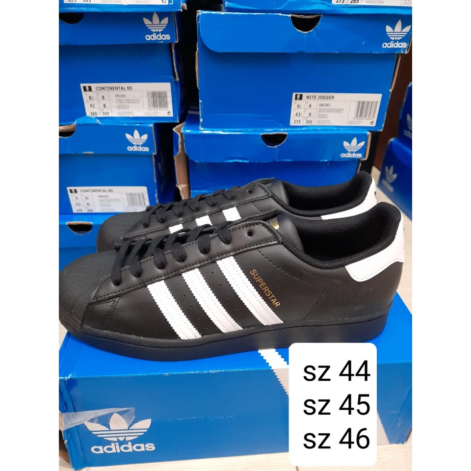 Adidas Superstar Black Original Store resmi 100% - 44, 45, 46