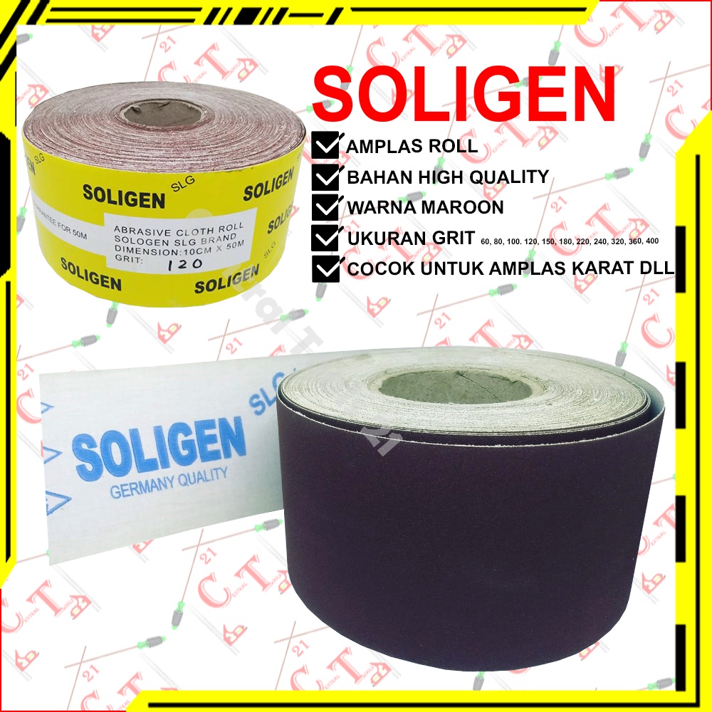 Amplas Roll Meteran 4 Inch 50 Meter Soligen Amplas Kertas Lembaran