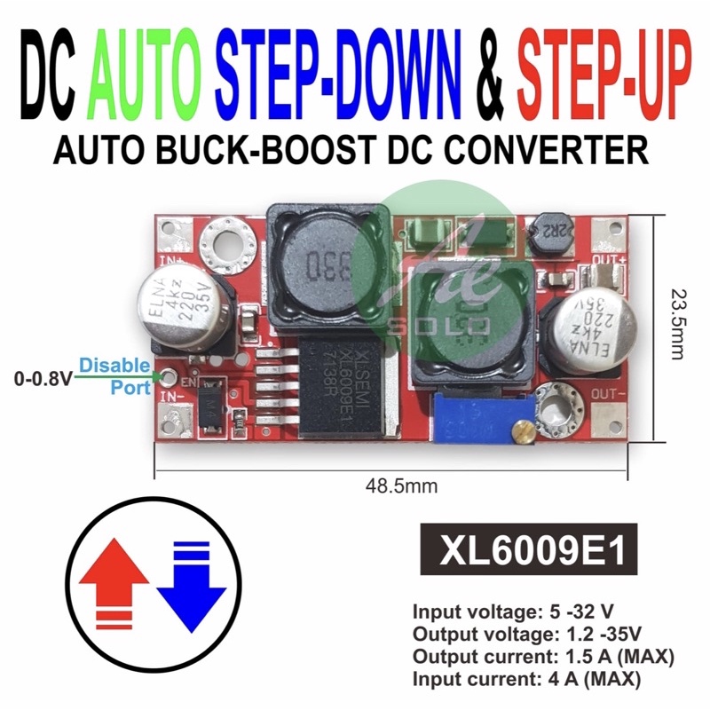 Modul Auto dc step up dan step down XL6009E1