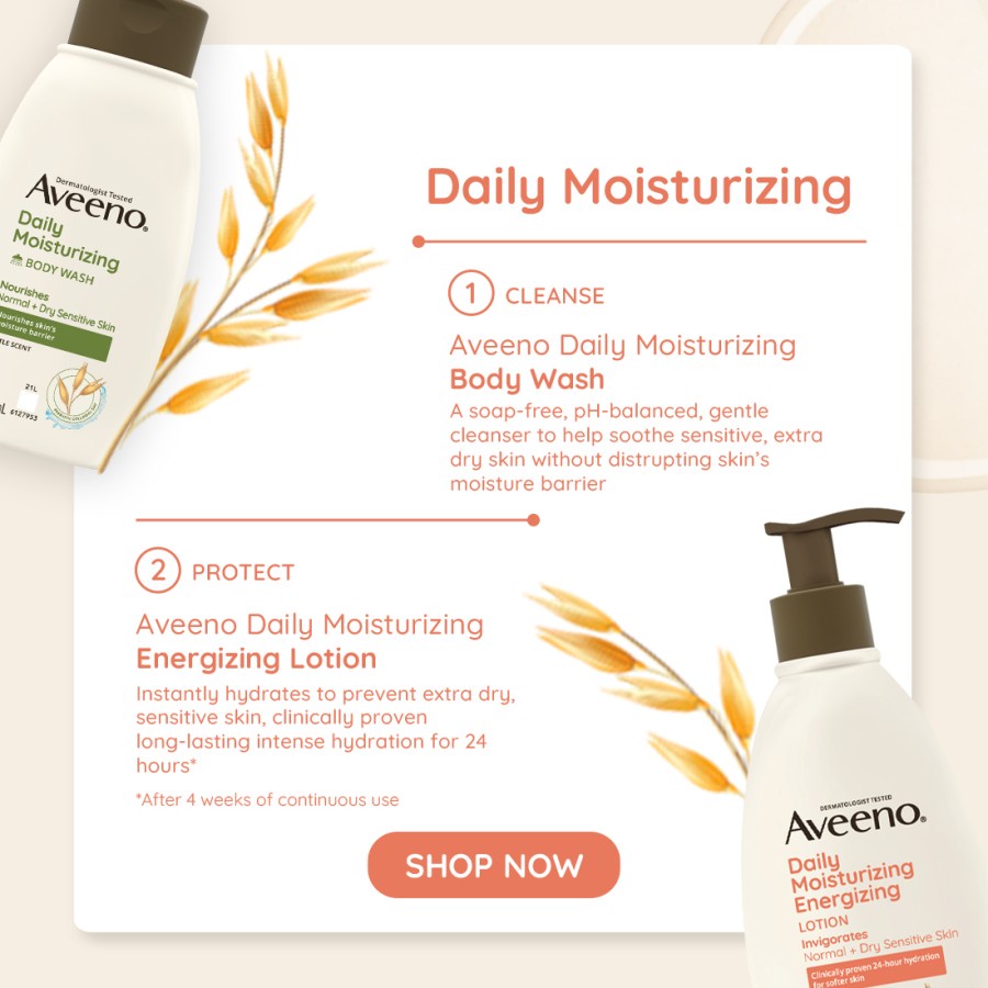 AVEENO Daily Moisturizing Energizing Lotion 354ml (Botol COKLAT)