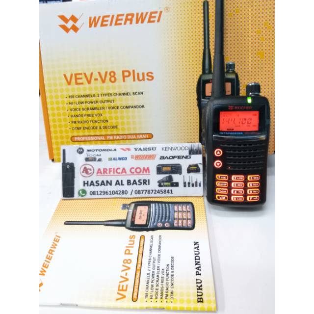 HT WEIRWEI VEV V8 PLUS VHF - HT WEIRWEI VEV V8 SINGLEBAND VHF ORIGINAL MURAH