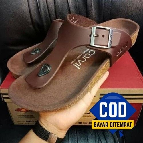 (PROMO) Sandal Carvil Jepit Slop Casual Pria Sandal Jepit Pria / Sandal Asli Kulit /Sandal Kulit Asl