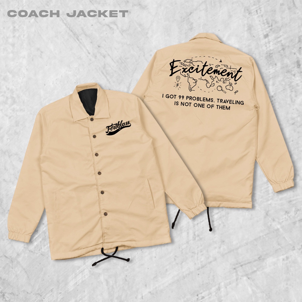 FORTGLASS Excite Coach Jaket Pria Outwear Unisex Parasut