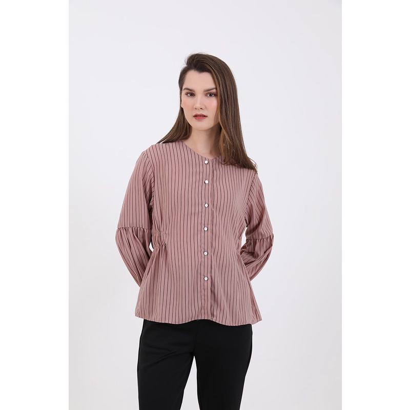 Berrybenka - Atasan Blouse Wanita Sophie Murila Puff Blouse-Milo