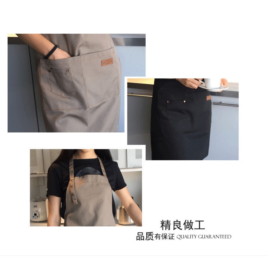 【COD+Pengiriman Cepat】Apron Waterproof Celemek Masak Dapur Pria Wanita Celemek Barista Anti Air Bahan Premium Polyiester Apron Masak Dewasa Kekinian  Apron Waterproof Celemek Masak Dapur Pria Wanita  Chef Pelayan Cafe waiter