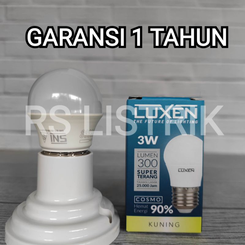 LUXEN LAMPU LED BULB 3W 3 WATT COSMO KUNING 3000K WARM WHITE