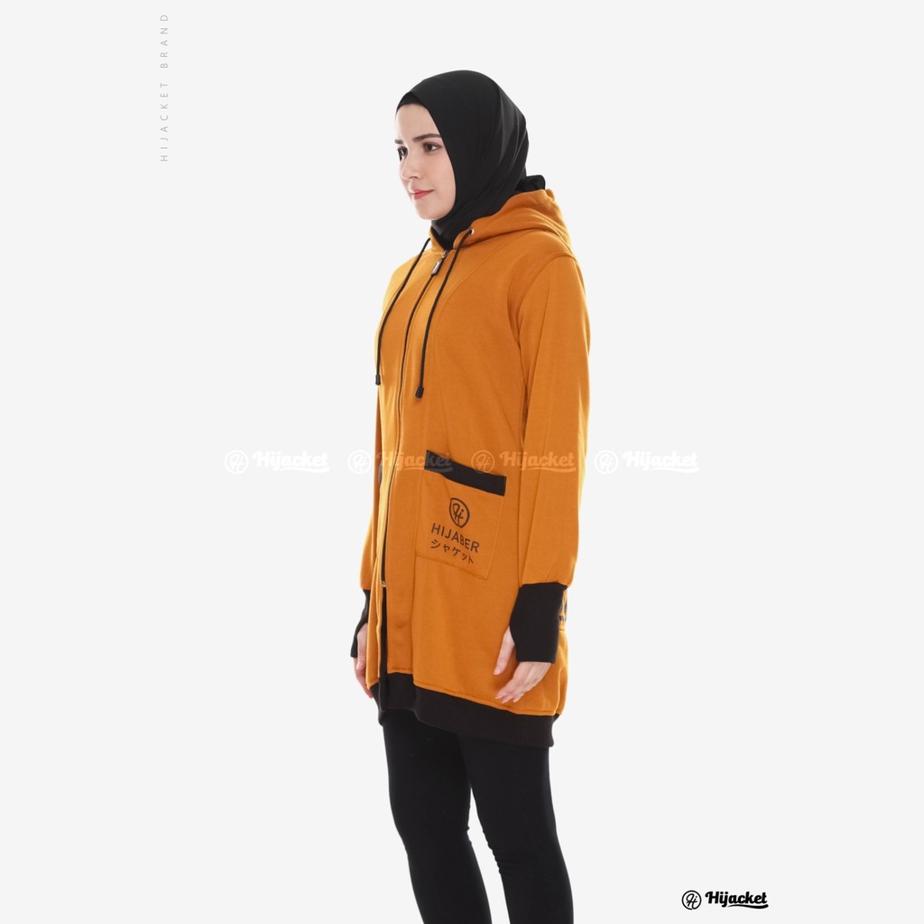 jaket wanita | Hijacket yukata casual size L-XL-XXL warna kuning | BAHAN FLEECE SOFT TOUCH-1