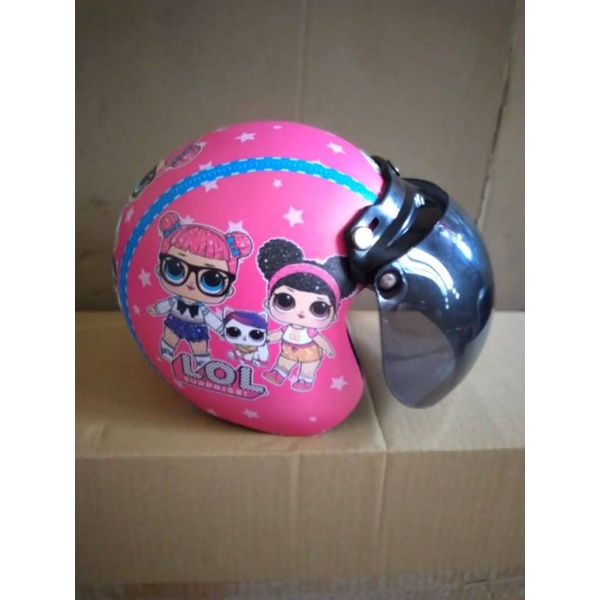 Helm anak retro kaca bogo motif lol cewek