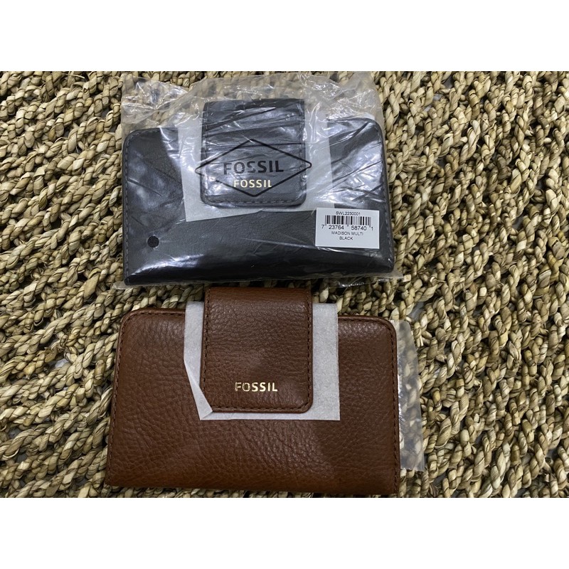 madison/emery/bryce black multi brown wallet