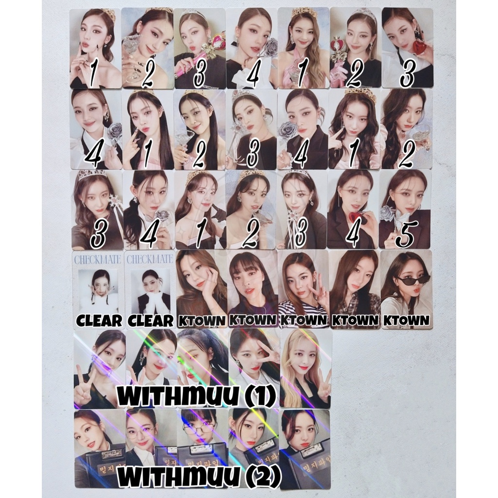 (READY) ITZY - CHECKMATE PHOTOCARD CLEAR PHOTOCARD KTOWN WITHMUU BENEFIT