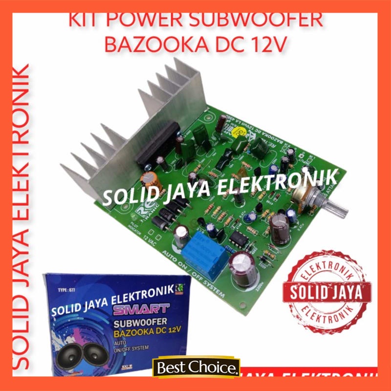 KIT POWER SUBWOOFER BAZOOKA DC 12V AUTO ON OFF SMART BASS RANIC 677