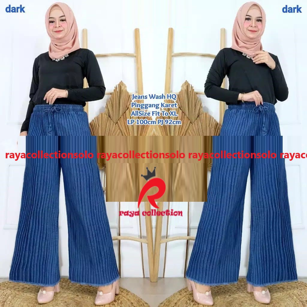 ALICIA KULOT PLISKET / PLISKET JEANS KULOT ORI RC