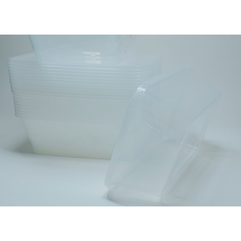 Isi 10 Thinwall Kotak Makan Box Makanan Plastik Bening 300ml-1000ml