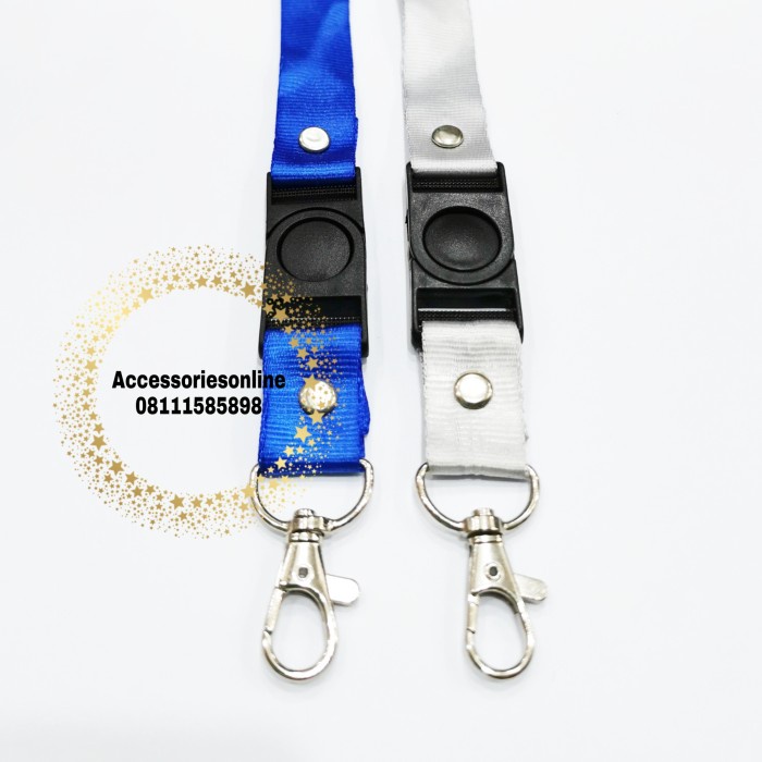 

ORGANIZER-DOCUMENT- TALI ID CARD GANTUNGAN LANYARD 2CM KILAT POLOS TANPA SABLON + STOPPER - WARNA