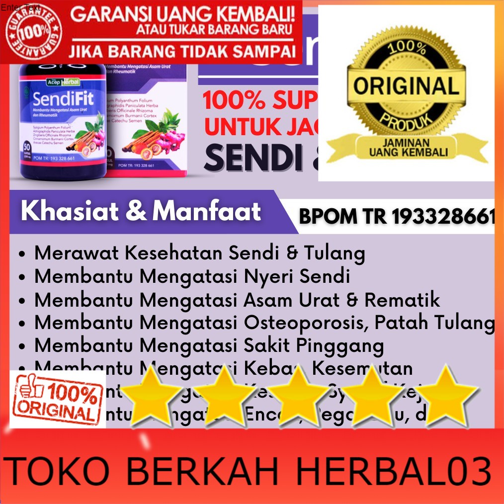 100% ASLI SendiFit Kapsul Acep Herbal Spesialis Obat Persendian Obat Asam Urat - Sakit Pinggang - En
