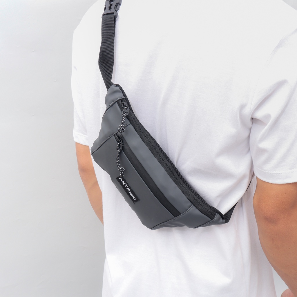 ANT PROJECT - Waistbag Pria NACHT Grey - Tas pinggang