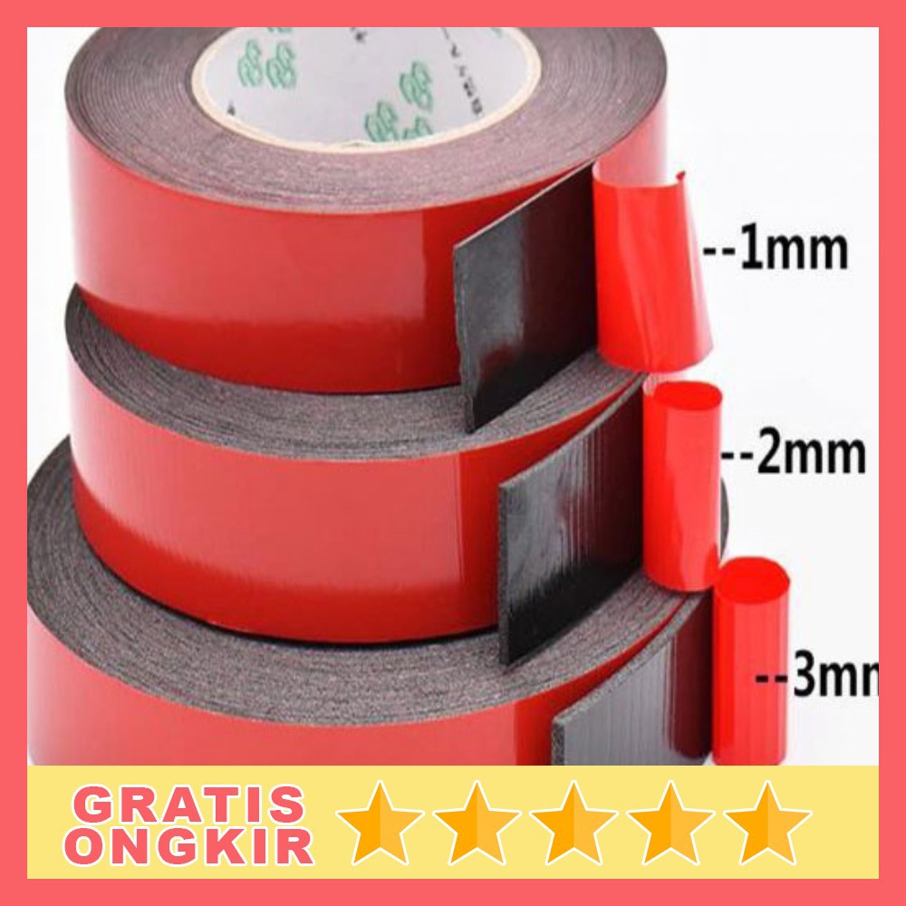 GS8 Selotip Tape Lakban Double Tape 3M Foam Serba Guna Selotip Red NIKTO