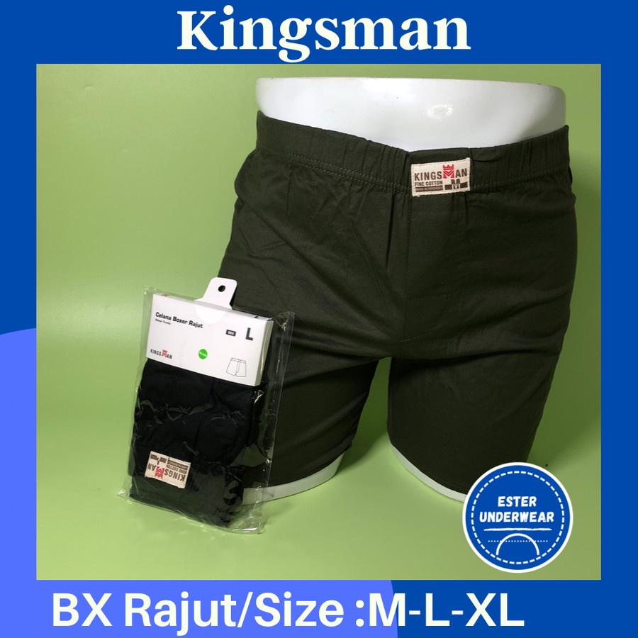 Celana Boxer Pria Kingsman Rajut|Woven|Glow Isi 1 Pcs M-L-XL