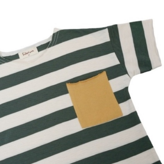 Soleram STRIPY Pocket Tee - Atasan Anak Cewe Cowo Kaos Lengan Pendek Garis Garis Stripe
