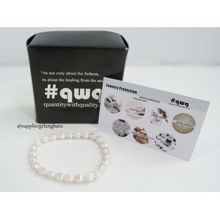 GELANG Mutiara Sintetis OVAL ULIR 8MM WHITE PEARL bingkisan cantik