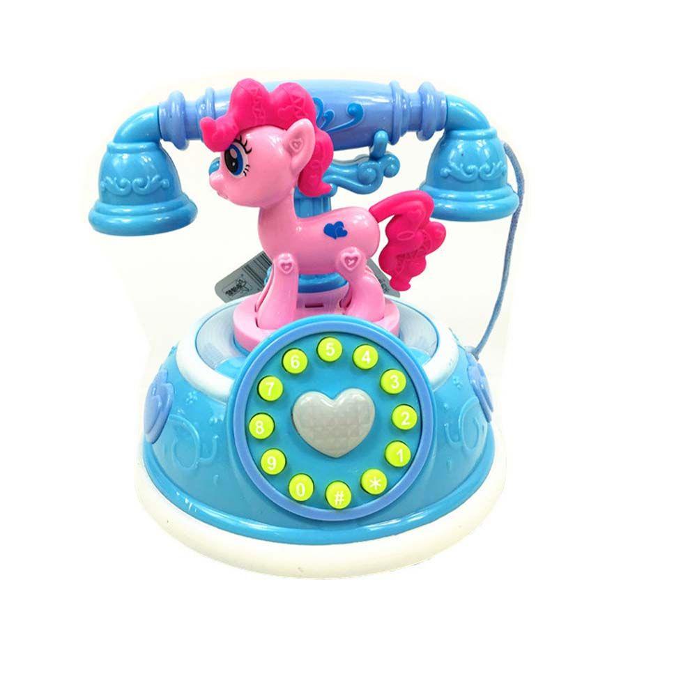 Quinton Pony Telepon Mainan Anak Hadiah Indah Pendidikan Dini Telepon Anak Mainan Musik Dengan Musik Suara Cahaya Simulasi Telepon Rumah