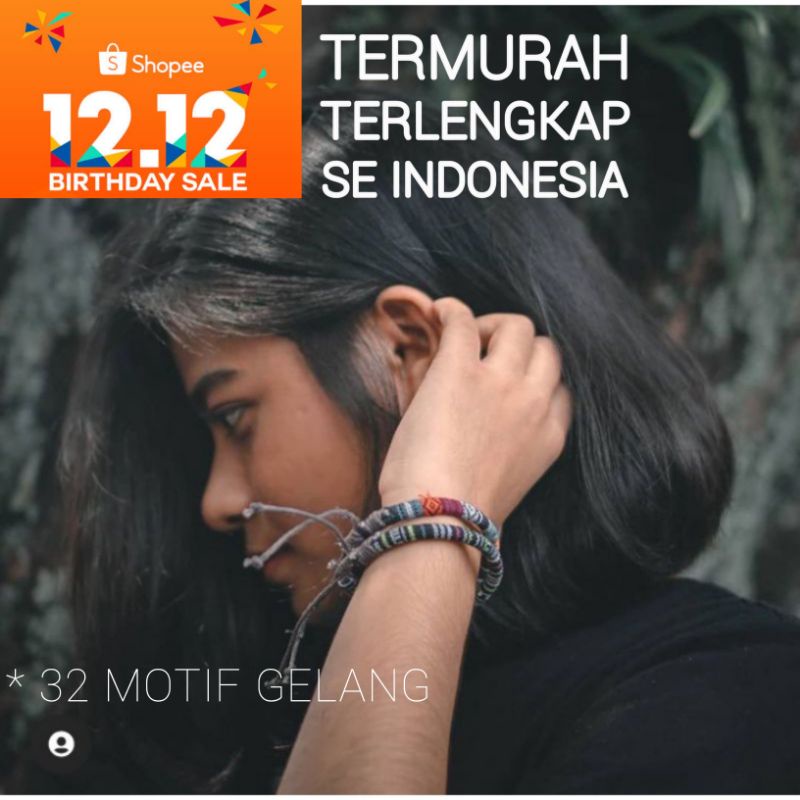 Gelang Tenun Etnik Songket Gelang khas Lombok Motif Unik Gelang Vintage Etnik Etnic Pendaki Gunung Pria Wanita
