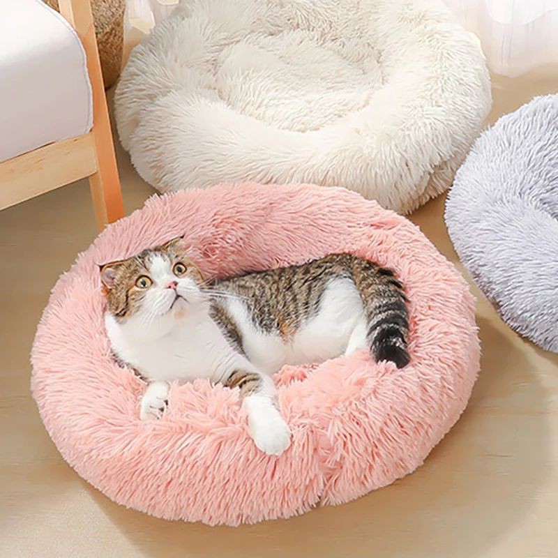 Cat Bed - Kasur Kucing Donat Bulat Bulu Halus dan Mewah BESAR/DB