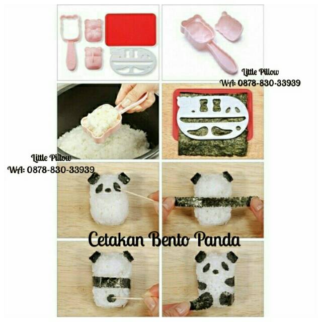 (BABY PANDA PINK) Cetakan Bento Karakter / Cetakan Nasi Unik / Nori Cutter Panda