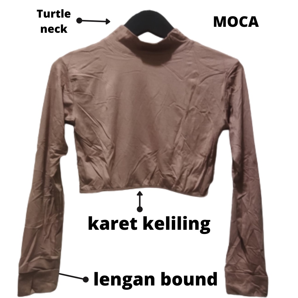 MANSET INDIA CROPTOP MANSET INDIA LENGAN PANJANG WANITA LEHER BERDIRI TURTLENECK CROP INDIA BAHAN RAYON SUPER INNER BANJU MUSLIM