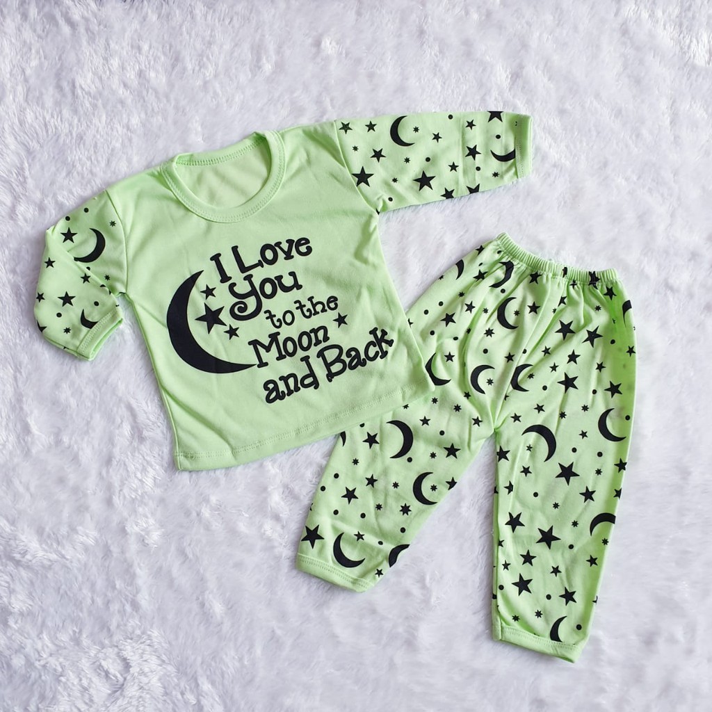 Baju Tidur Anak Piyama Panjang Love Moon