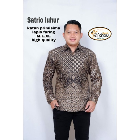 Kemeja Batik Pria Lengan Panjang Rahayu Satrio Luhur Full Furing