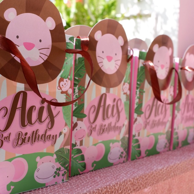 

Party Paper Bag Pink Safari