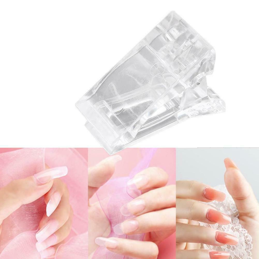 5pcs Klip Penjepit Kuku Extension Bahan Plastik Akrilik Transparan Untuk Nail Art