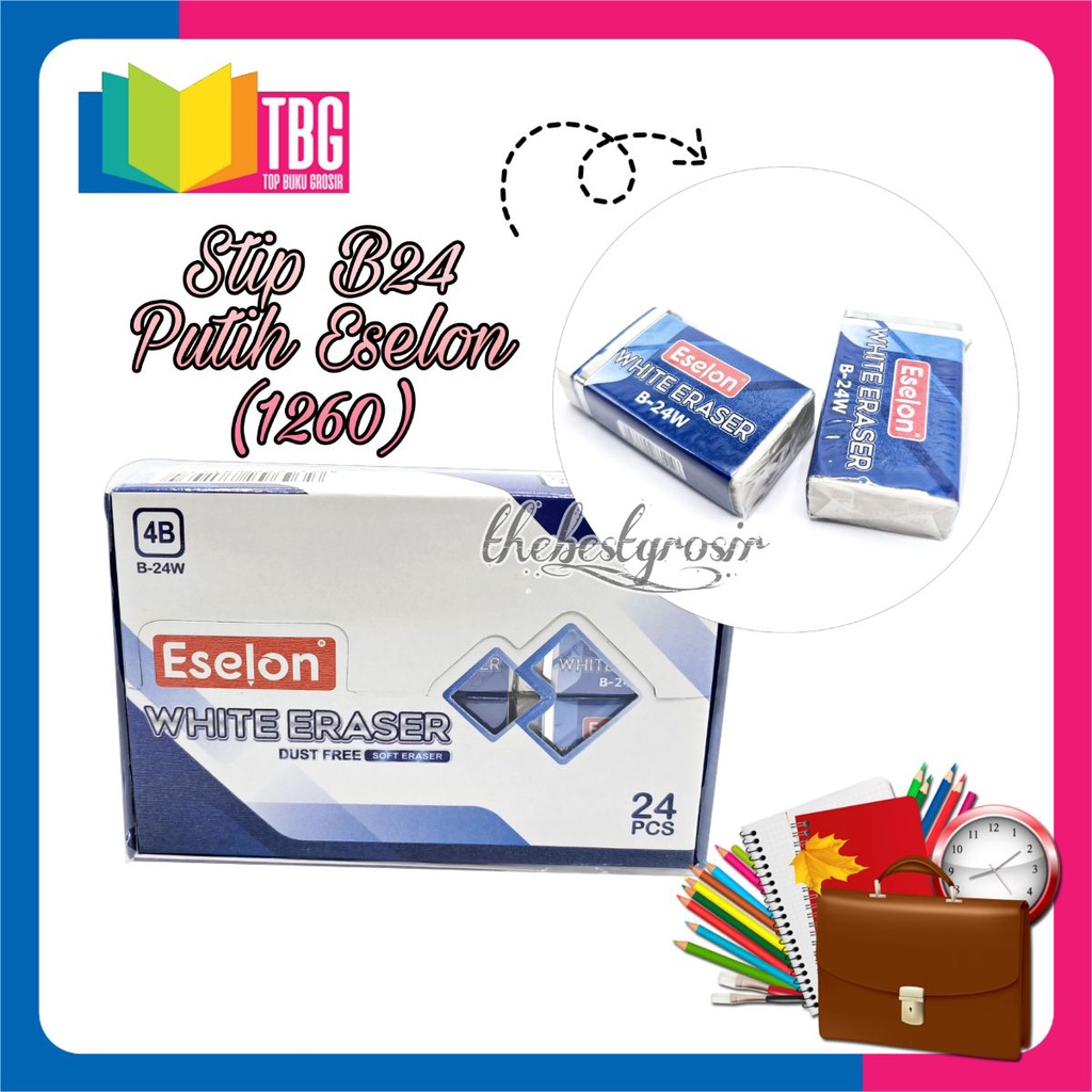 

1 PCS STIP B24 PUTIH ESELON / PENGHAPUS / WHITE ERASER / PENGHAPUS PENSIL (R-1260)
