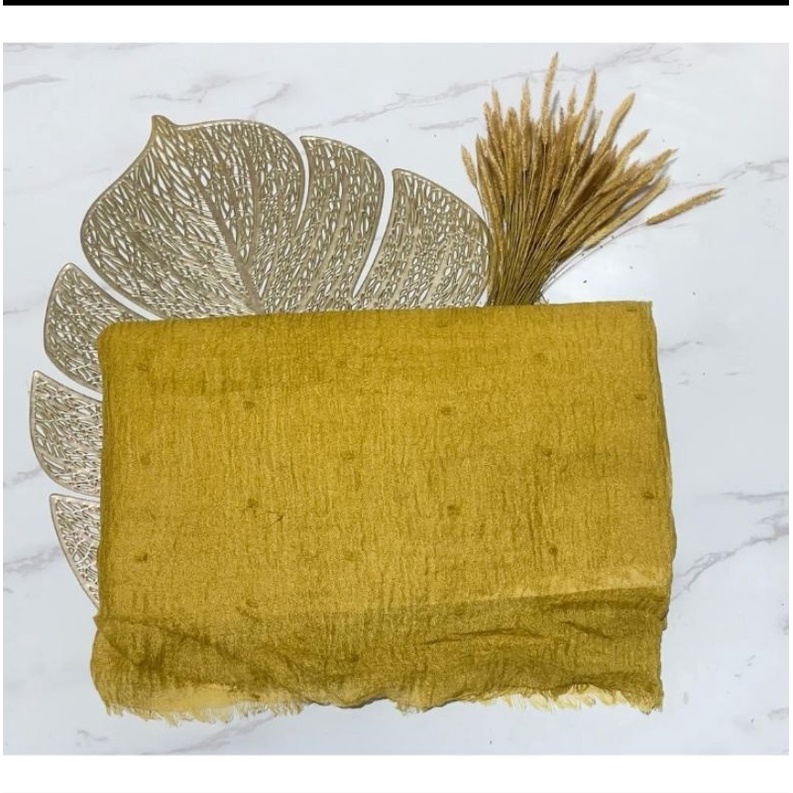 pashmina kusut polos / hijab pashmina crinkle premium-Kubus romansa