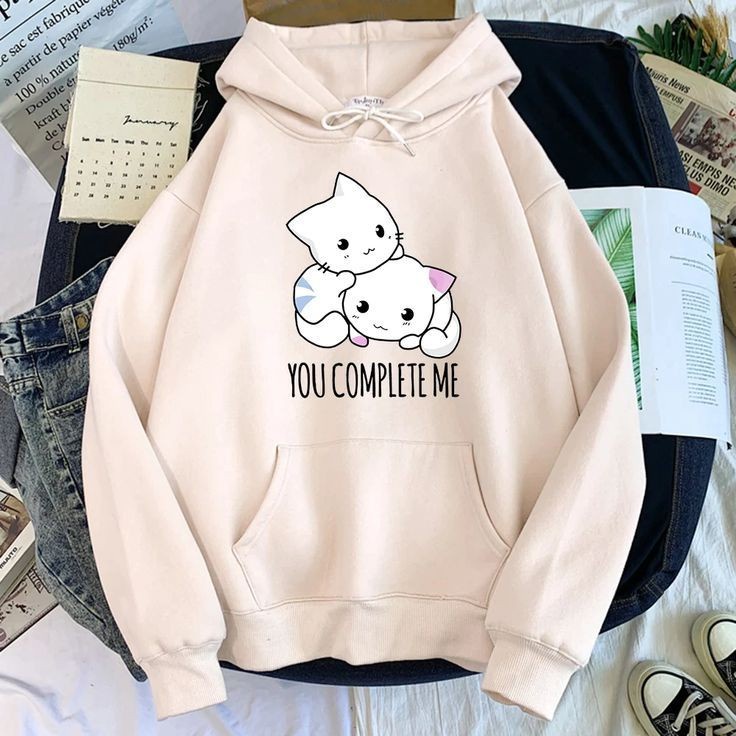 HOODIE WANITA CATTY YOU COMPLETE ME - ATASAN JUMPER PREMIUM