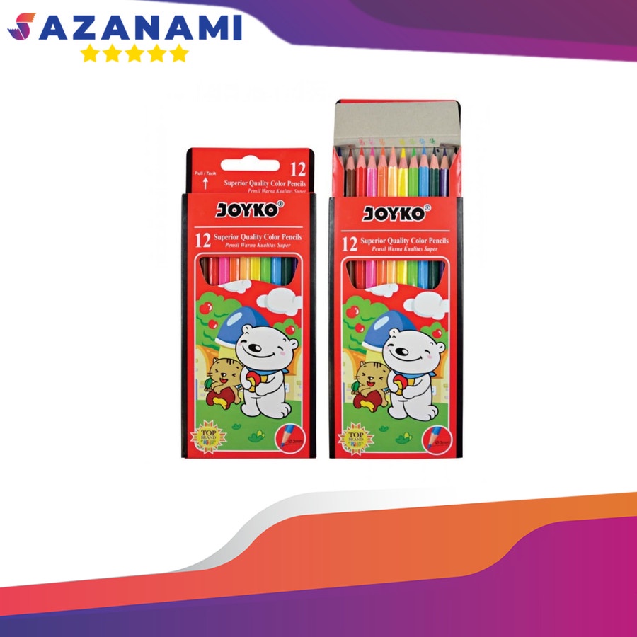 

PENSIL WARNA 12 JOYKO PENCIL WARNA PANJANG WARNA WARNI CP-12PB