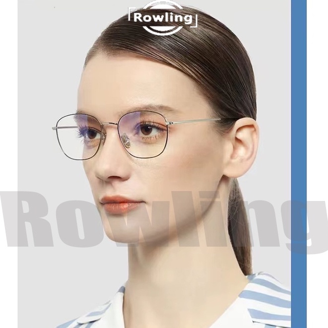 rowling(pc-58)2 In 1 Kacamata lensa photocromic anti radiasi wanita pria kacamata bingkai Titanium Blue Light Anti UV fotocromic