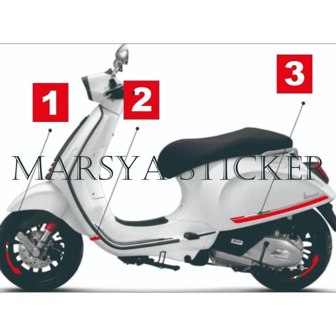 ORIGINAL - cutting sticker list minimalis set vespa scooter sprint