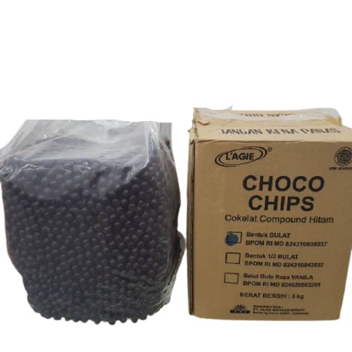 

LAGIE CHOCO CHIP 1/2 BULAT REPACK 100 & 250 Gr