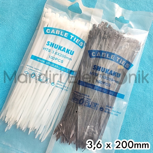 Kabel Ties Cable Tie 3,6 x 200mm Shukaku 100pcs - Kabel Tis 20cm - Cable Ties 200mm - Tali Ripet 100 pcs