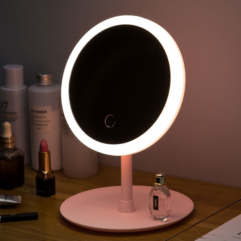 【CT】Cermin Kaca Rias Make Up Dengan Lampu LED Cantik 3 Warna Tombol Touch Screen #PR 15