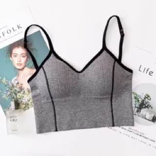 ASK.ID Crop Top Bra Sport Olahraga Bahan Katun Pakain Dalam Wanita Import High Quality tanktop Bra41