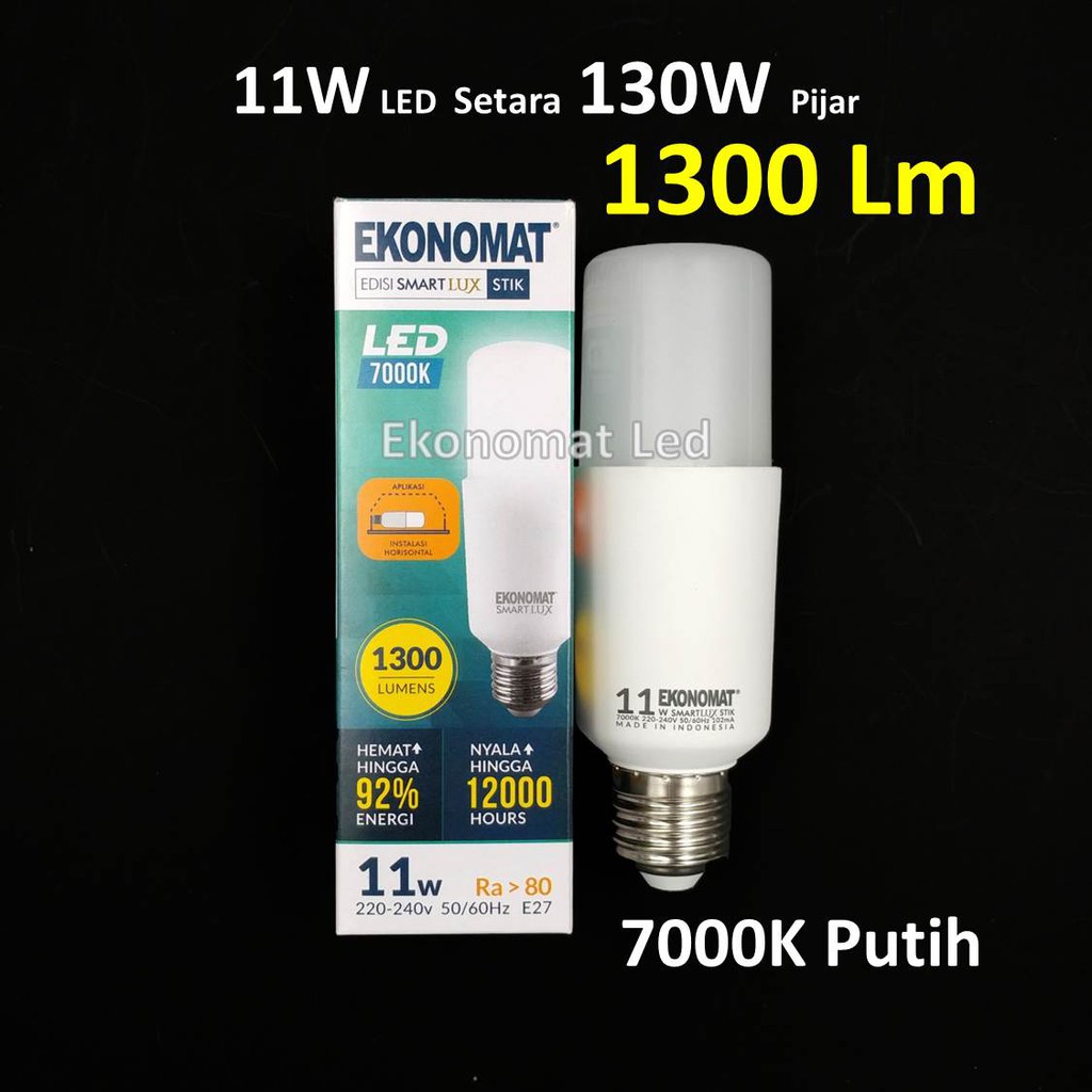 Ekonomat SmartLUX Stik 1300 Lm 11W Putih 7000K Lampu LED Stick PLC CFL LHE