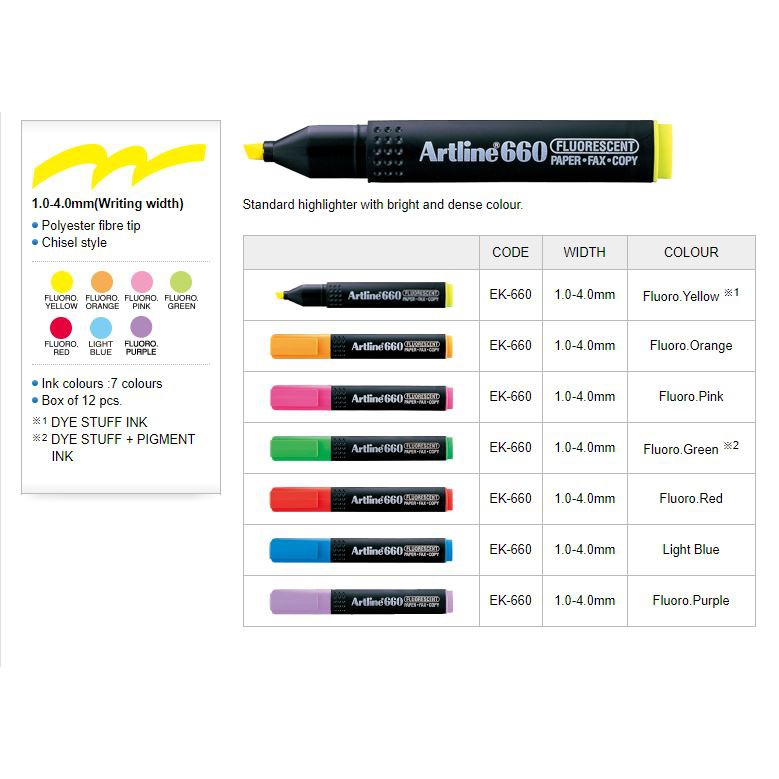 

artline highlighter EK-660
