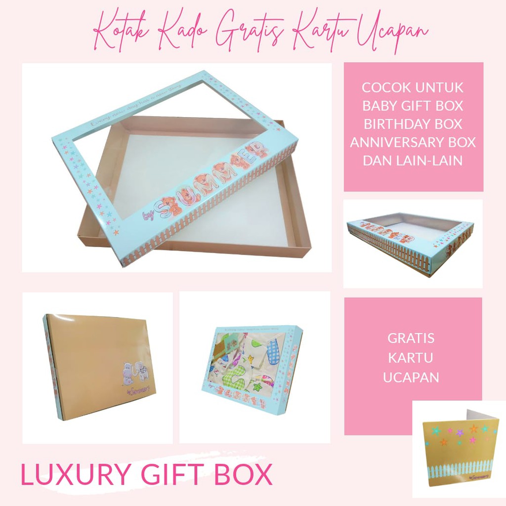 Gift Box Exclusive / Kotak Kado Hadiah Gratis Kartu Ucapan