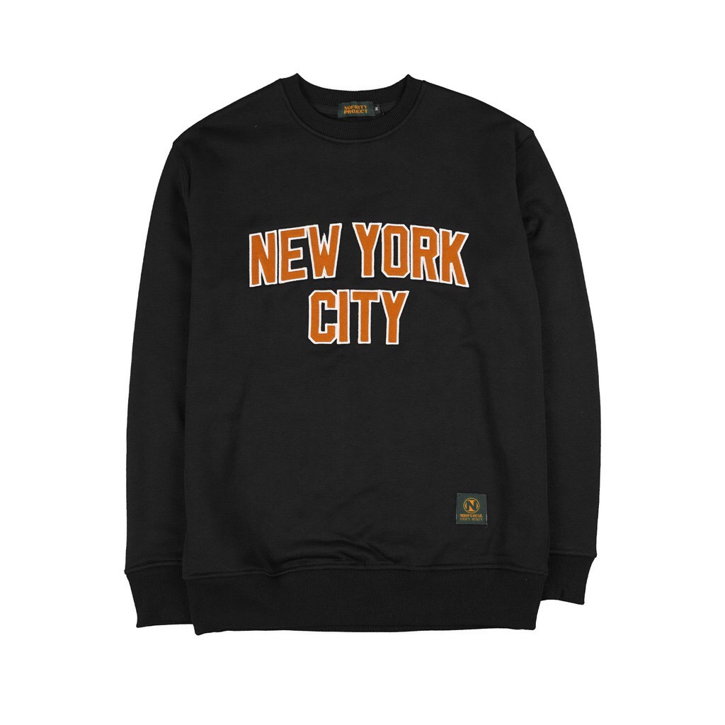 NEWYORK CITY CREWNECK HITAM FULL BORDIR ORIGINAL PREMIUM QUALITY