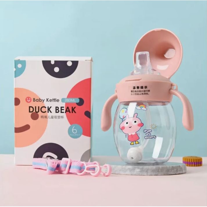 MARKASSHOP66--BOTOL MINUM DUCK BEAK ANAK ANTI TUMPAH / BOTOL MINUM BAYI SEDOTAN 280 ML/0103