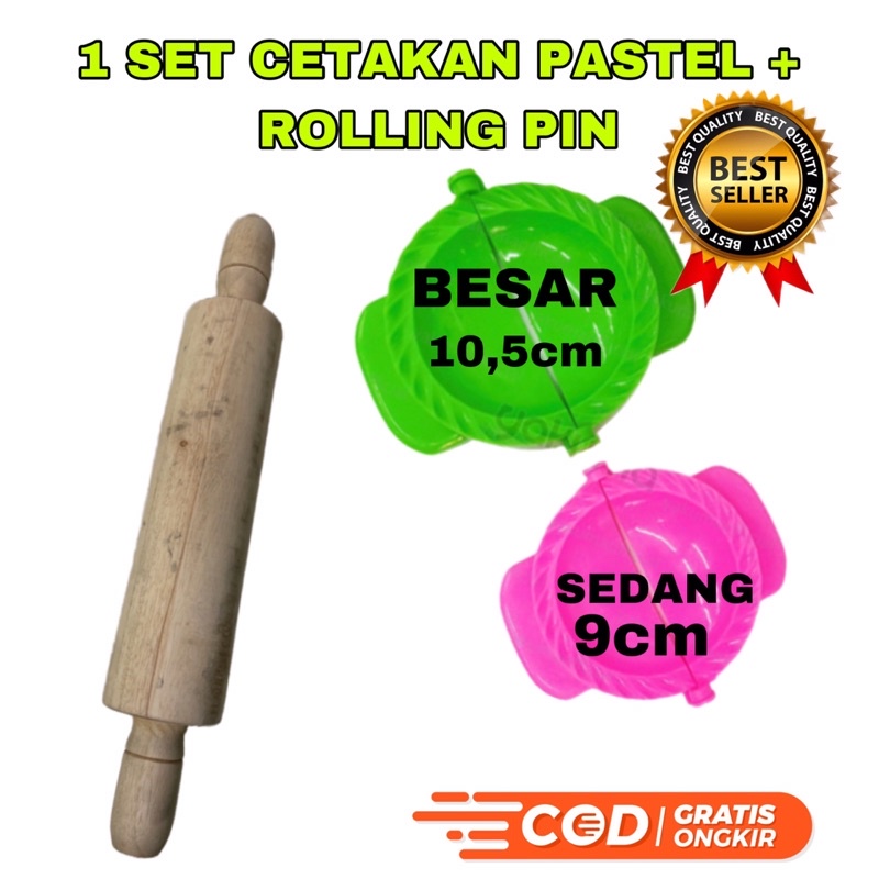 Hemat Cetakan Pastel Paket Cetakan Pastel Jumbo dan Rolling Pin Kayu Besar Penggiling Adonan untuk C